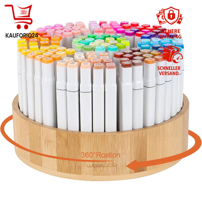 Stifthalter Organizer Bambus Drehbar 360 Grad für Stifte Bleistifte Marker Büro