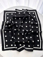Black and White Polka Dot Satin Scarf