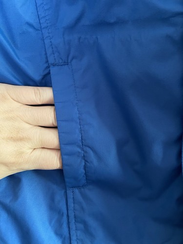 REI Lightweight Hooded Rain Jacket Blue Snap Button Waterproof Nylon Kids XS 6/7 - Picture 4 of 7