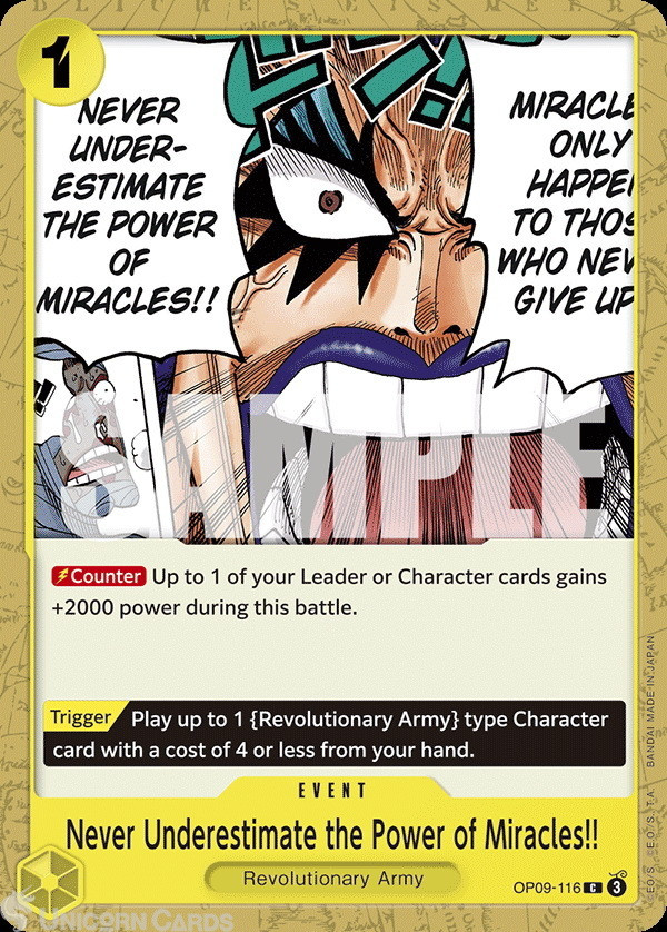 OP09-116 Never Underestimate the Power of Miracles!! : Common English One Piece