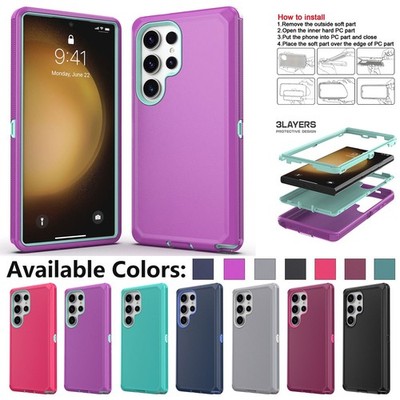 For Samsung Galaxy S23 FE S23 Ultra S23+ S23 Case Heavy Duty 3in1 Layers Cover