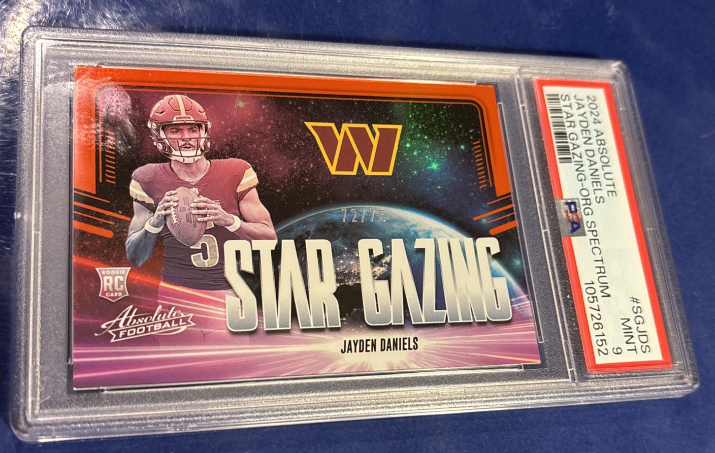 JAYDEN DANIELS 2024 PANINI ABSOLUTE STAR GAZING SPECTRUM #/75 #SGJDS PSA 9 view 1