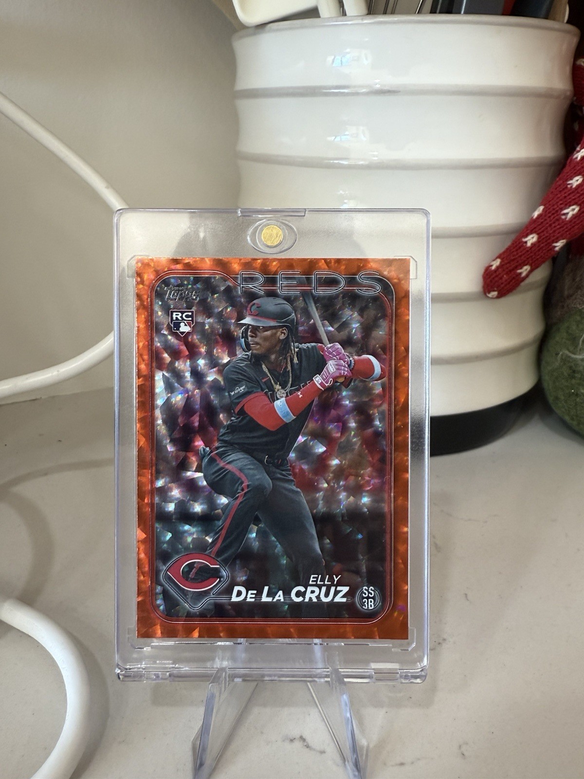 2024 Topps Series 1 - Elly De La Cruz #141 Orange Crackle Foil /299 (RC)