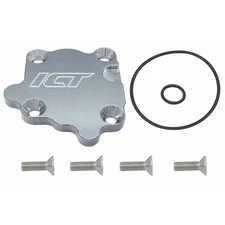 ICT Billet 551123; Vacuum Pump Delete/Cover, Aluminum for 14-Up Chevy LT Gen V