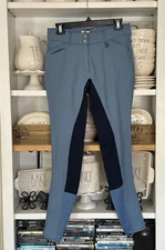 Romfh Sarafina Full Seat Breeches Equestrian Riding Pants Blue Women’s Size 28L
