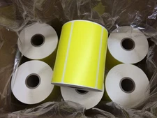 Lot of 7 ULINE S-19480Y 4x2 Desk Direct Thermal Label Yellow