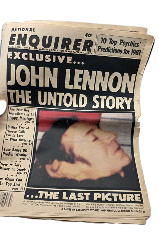 NATIONAL ENQUIRER........."JOHN LENNON"........DEC.30, 1980..VOL. 55