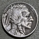 1927d Buffalo Nickel, nice original VF+ cond full date, near full horn no issues