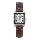 Casio LTP-V007L-9B Womens Rectangular Gold Dial Brown Leather Band Watch Quartz