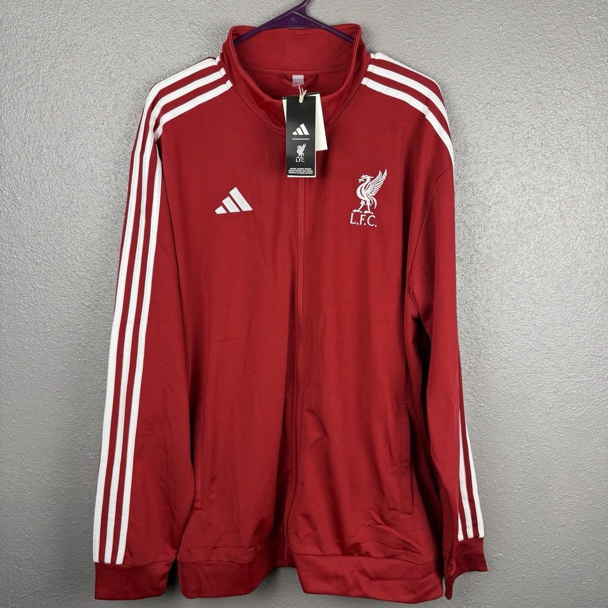 リヴァプール　アディダス　3L Adidas Liverpool FC DNA Track Top Men's 2XL Red/White Football