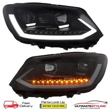 VW Caddy Mk3 Headlights LED DRL Headlamps Dynamic Sequential Flashers 2010-15