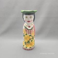 Vintage 1980's Bella Casa Daisy Susan Paley by Ganz Hand Painted Ceramic Vase