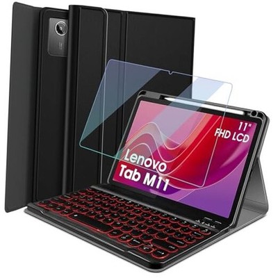 Backlit Keyboard Case for Lenovo Tab M11 2024 11 Inch with Screen Protector, 7 