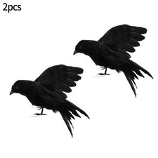 Halloween Decor Fake Crow Decor Birds Fake Crow Feather + Plastic for raven