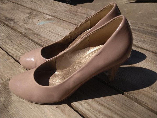 Women Gabor Heels Beige Leather 38.5 #7SWP