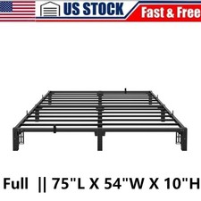 14 Inch FULL Size Metal Bed Frame - Heavy Duty Platform, No Box Spring, Black