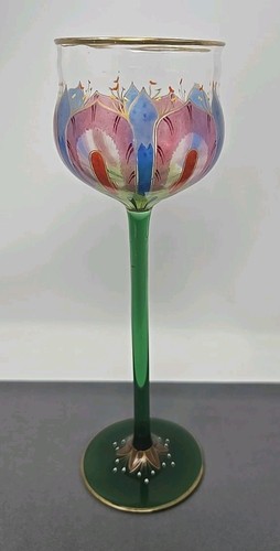 Myer's Neffe Jugenstil Art Nouveau Flower Hock Wine 8 3/4" C. 1900