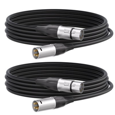 10FT XLR Cable, 2 Pack Microphone Cable XLR Male to Female Balanced Microphon...