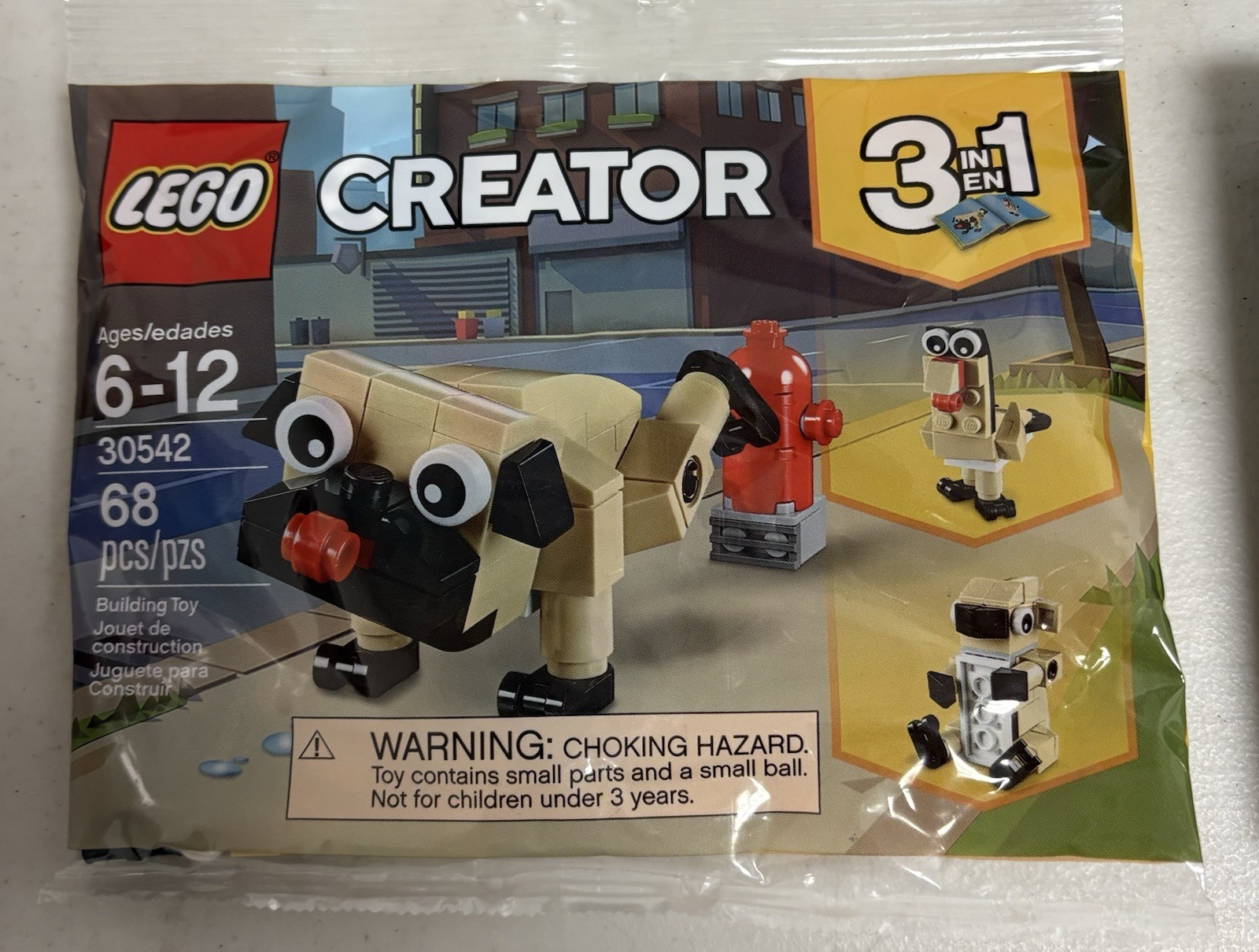 LEGO - 30542 - Cute Pug - New & Sealed - Creator - 3 In 1 - Retired Koala Turkey