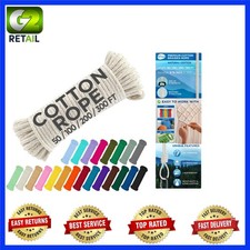 Durable Cotton Rope 50 FT - 3/16  Braided, Quick-Drying for Home  Outdoor Needs