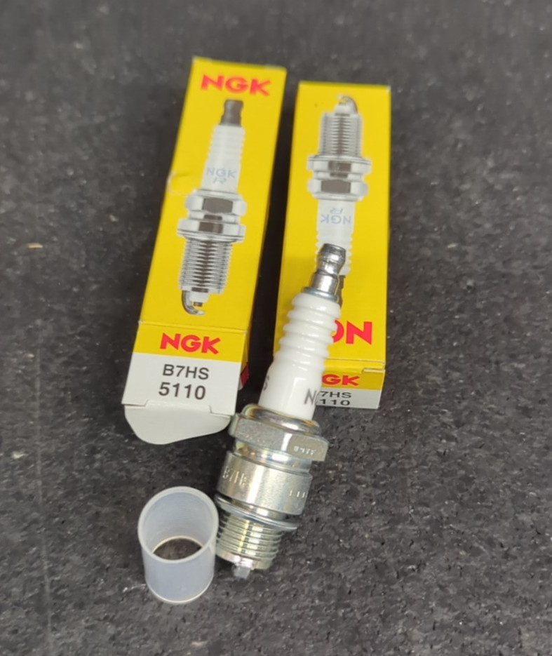 2 Pack Genuine NGK 5110 B7HS Nickel Spark Plug for Marine Motorcycle Snowmobiles