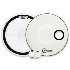 Aquarian Super Kick III Coated/Regulator White Bass Drumhead Pack 24"