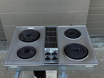 Jenn-Air 30  Electric Downdraft Cooktop C202 4 Burners + Grill Griddle Vintage