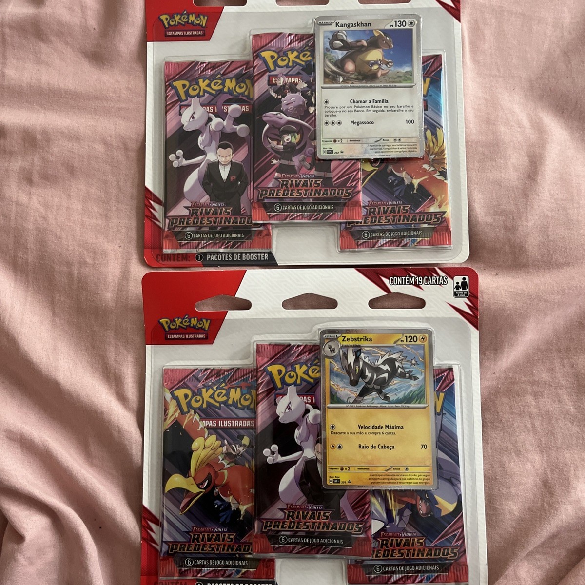 2x Pokemon TCG Destined Rivals 3 Pack Blister PORTUGUESE Brazilian