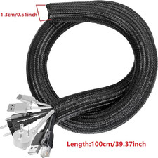 1M 3M 5M Braided Cable Sleeve PET Nylon Wrapping Cable Casing Cable Sleeves Wire