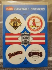 1989 Fleer / Pirates, Cardinals, Padres, Giants Team History LOGO Sticker Card