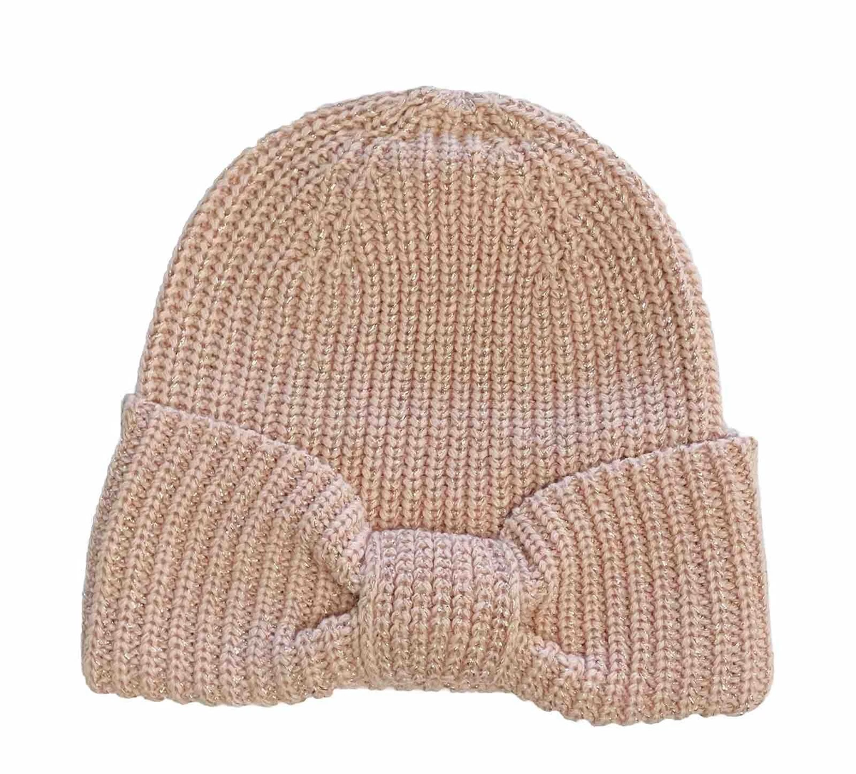 KATE SPADE NWT Ribbed Beanie W Bow- Chalk Pink - 1 size NWT kate spade Metallic Rib Bow Beanie In | Mercari main image 3