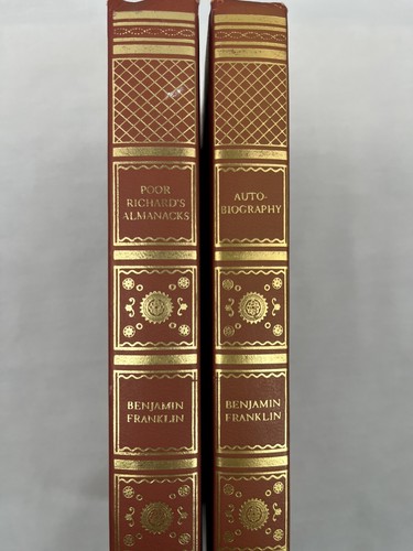 International Collectors Library Lot of 2 Benjamin Franklin Books Red Hardcover - Picture 2 of 8