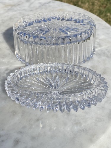 Gorham Germany Full Lead Crystal Oval Box Style No. C404 Deep Cut Elegant Glass - Picture 5 of 5