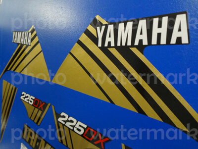 1984 84' yamaha YTM 225dx Tri-Moto 9pc Blue Plastics Decals