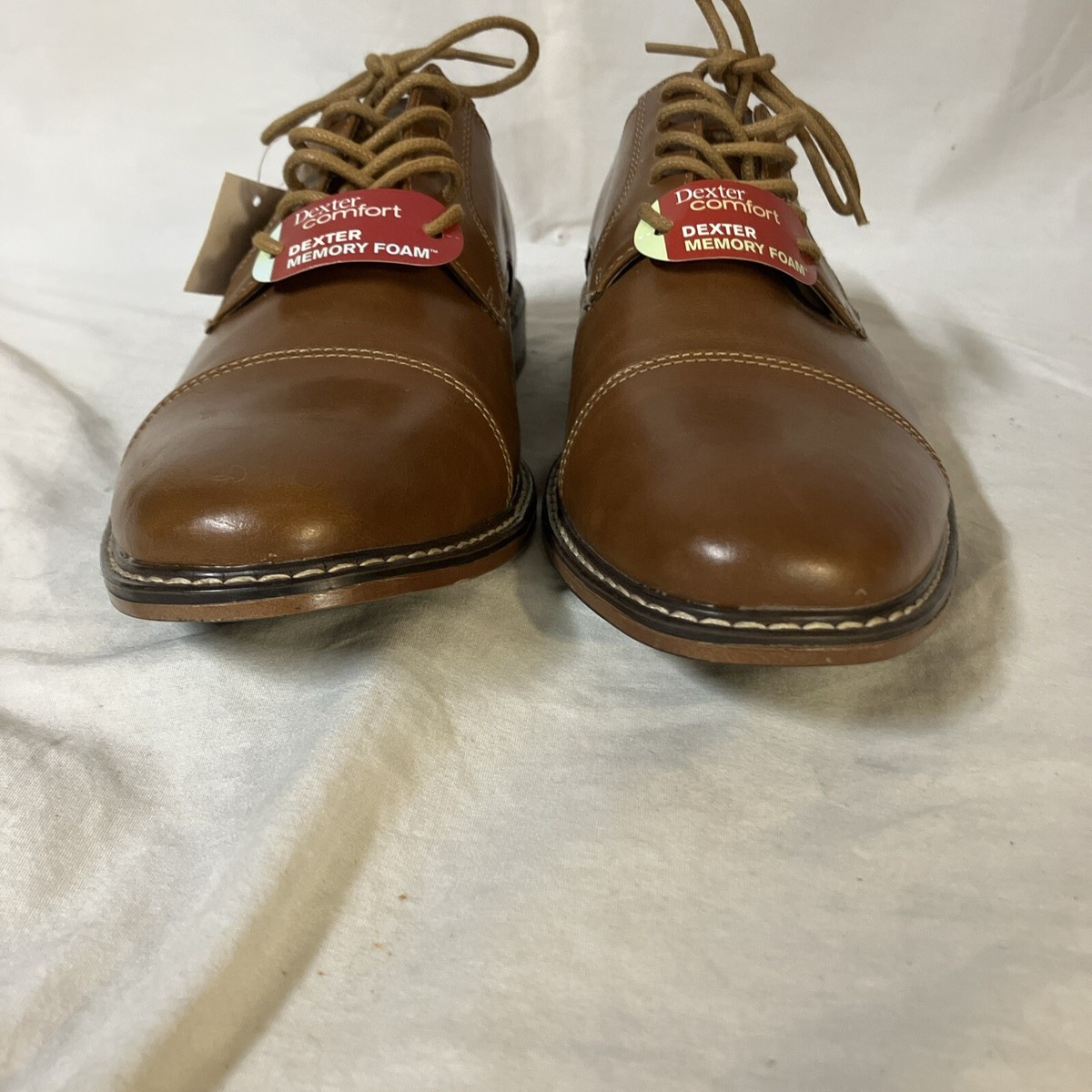 Dexter Comfort Memory Foam Mens Faux Leather Brown Captoe Oxford