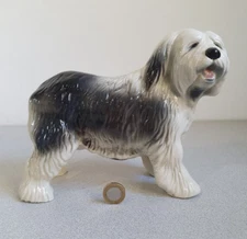 Old English Sheepdog Ornament Coopercraft Made in England Vintage Retro Dog 1960