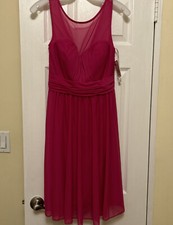 NWT Davids Bridal Pink/Begonia Formal Bridesmaid Dress Sz 6