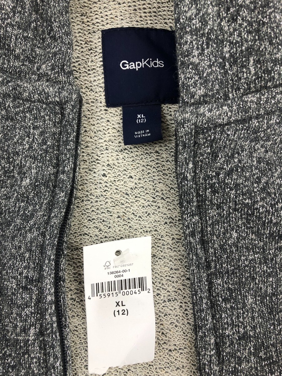 R.Sショップ GapKids Zip Hoodie Girls Gray Sparkle Fuzzy Size XL 12 - 138264-00