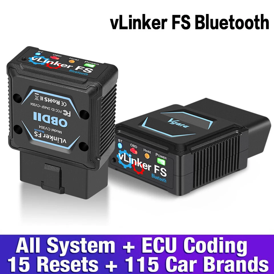 Escáner de diagnóstico para automóvil Vgate vLinker FS Bluetooth Ford FORScan HS/MS-CAN OBD2 Foto 2 de 4