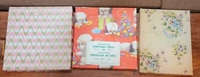 Three EMPTY Vintage Christmas Gift Wrap Boxes. Classic 1960s designs.