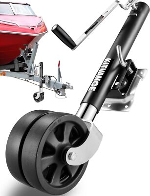 2000 lbs Boat Trailer Jack with 8'' Dual Wheels and Improved Ergonomic Handle