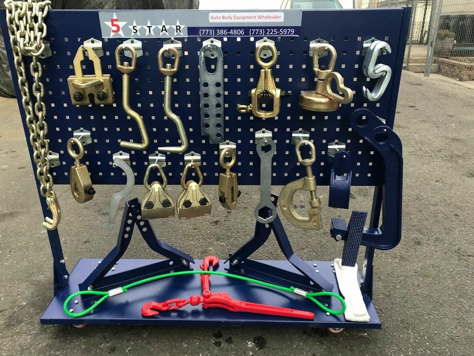 22 FEET 4 TOWERS AUTO BODY SHOP FRAME MACHINE WITH FREE CLAMPS,TOOLS ...