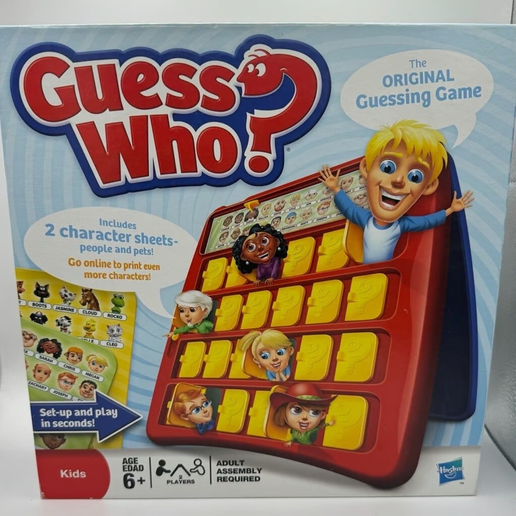GUESS WHO?-THE ORIGINAL GUESSING GAME MADE BY HASBRO updated version with  sheets