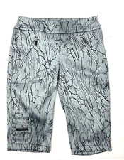 Jamie Sadock Golf Bermuda Shorts Size 6 Gray Black Graphic Print Zip Pockets