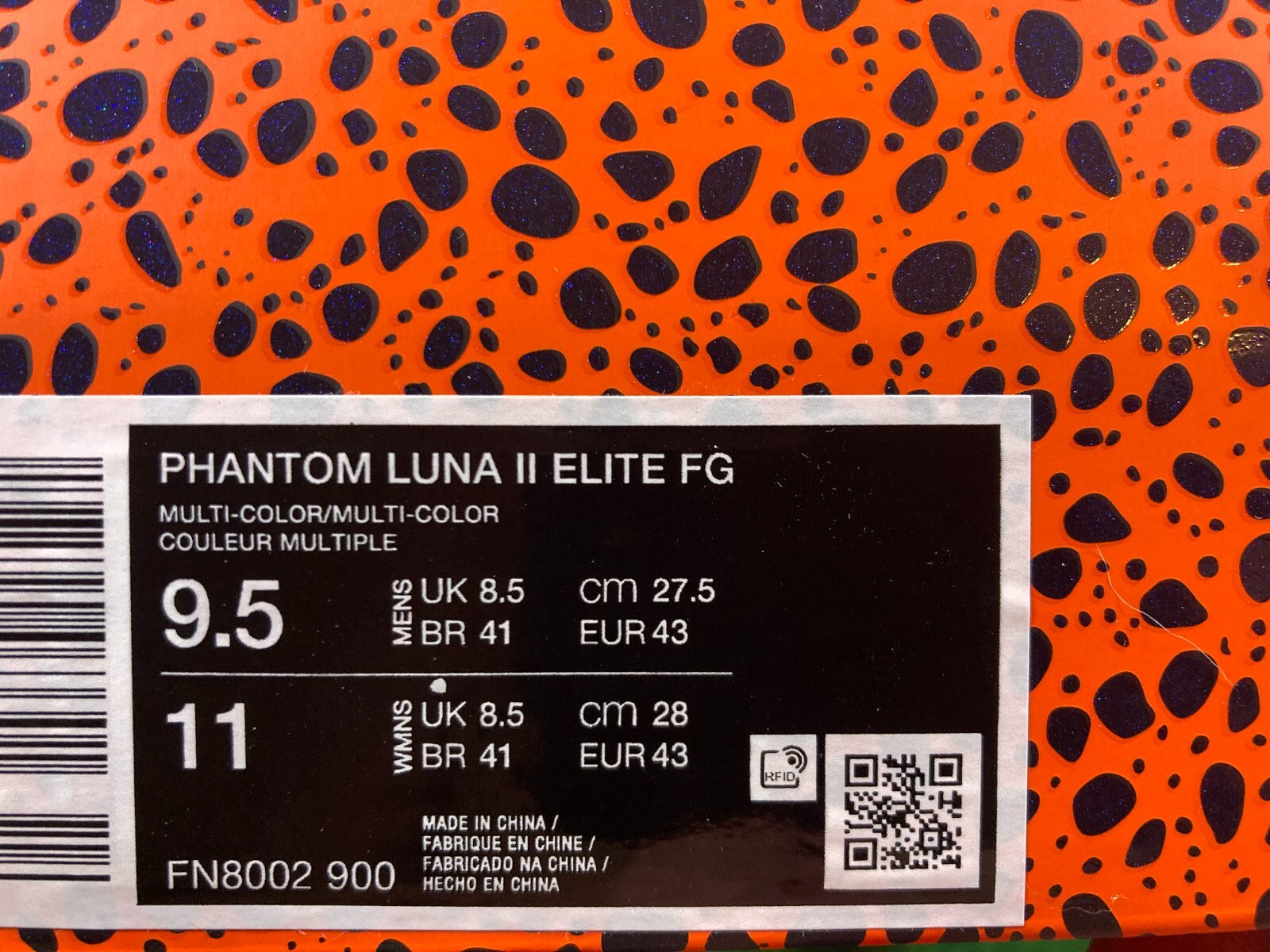 9.5 Men - Nike Phantom Luna 2 Elite FG Electric White Safari Soccer Cleats RARE image 7
