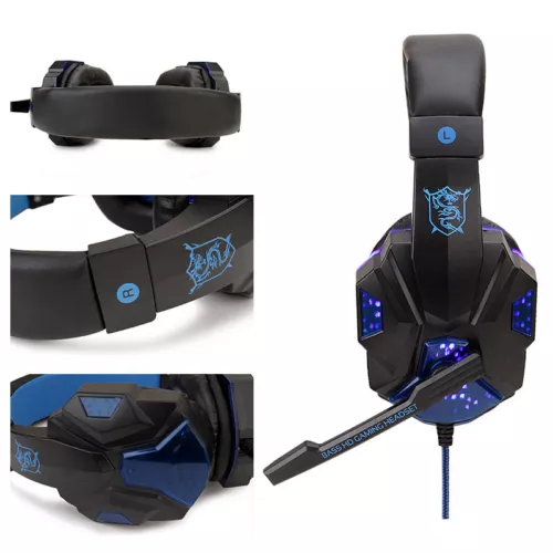 3.5mm Gaming Headset Mic Headphones Stereo Bass Surround For PS5 PS4 PC Xbox One - Picture 2 of 24
