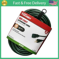 Hyper Tough 100FT 16AWG 3 Prong Green Single Outlet Outdoor Extension Cord