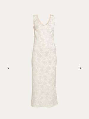 DRIES VAN NOTEN French Style Lightweight Silk Gold Jacquard V-neck Dress |  eBay