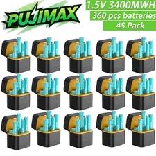 360PCS AA 1.5V Li-ion Rechargeable Batteries 3400mWh&USB-C Smart Charger Box LED