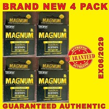 TROJAN MAGNUM LARGE Lubricated Latex Condoms 3Ct 4PKS EX06/2029